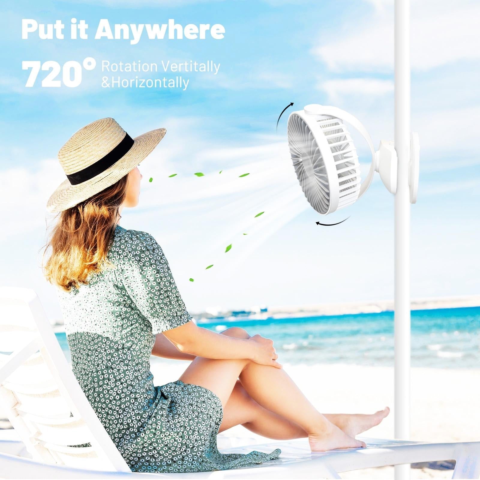 Ultra Quiet Clip On Fan 360 Rotation USB Rechargeable Portable