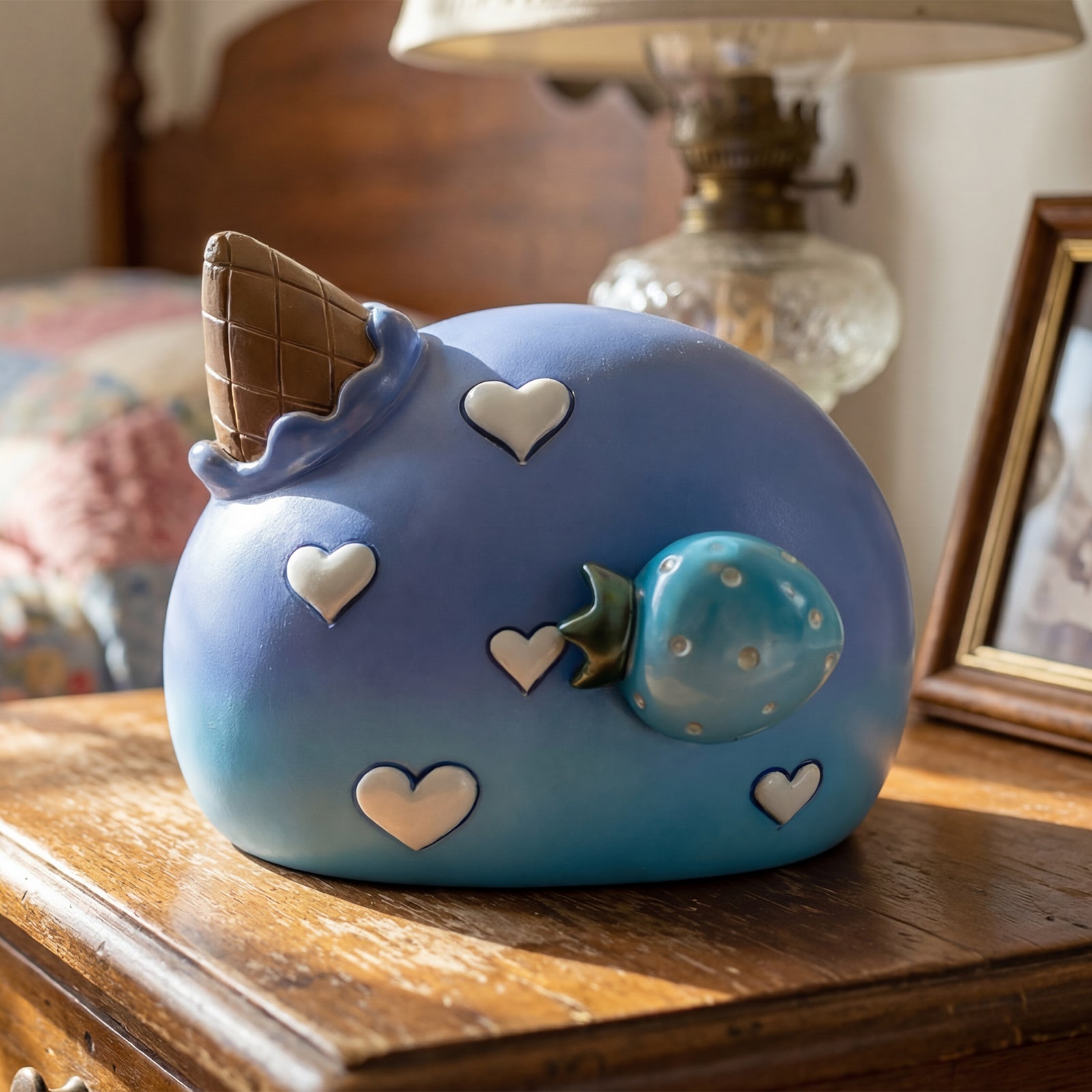 Blue Strawberry Music Box Decorative Gift Wind-Up Melody