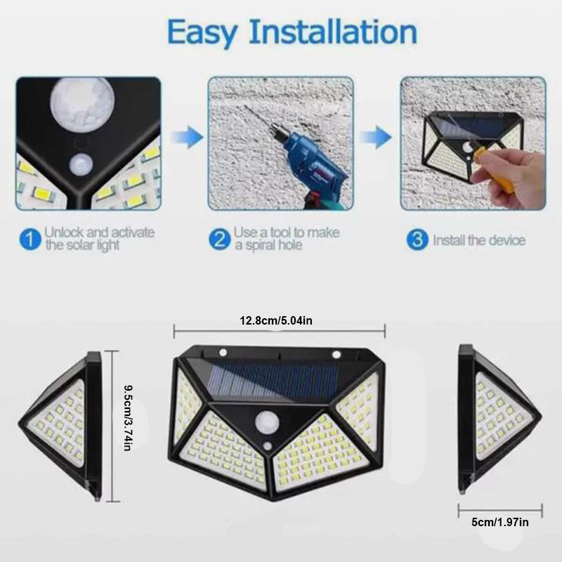 Ultra Bright Solar Motion Sensor Wall Lights Waterproof Security
