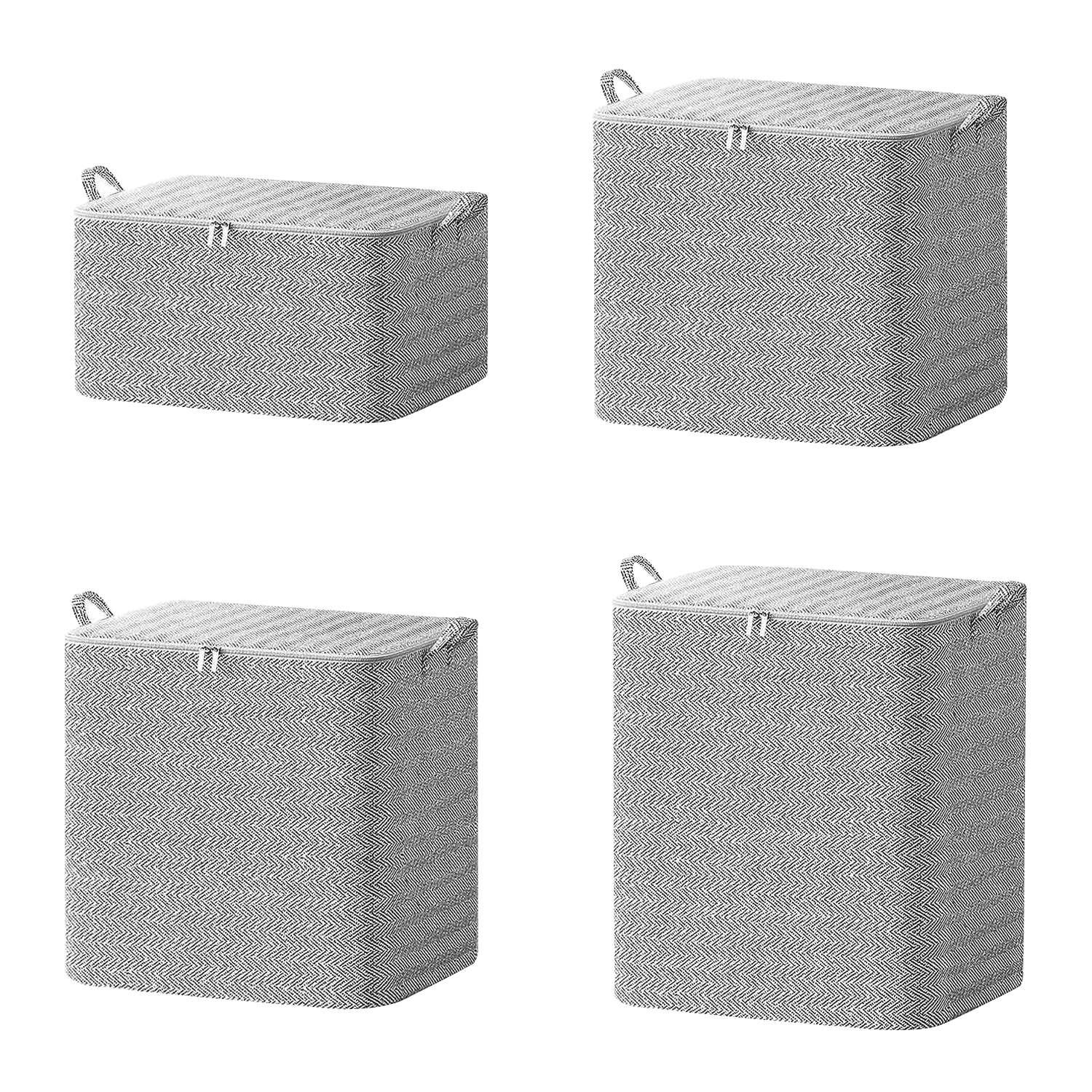 4 Pack Foldable Storage Bags Closet Organizer Large Capacity Set