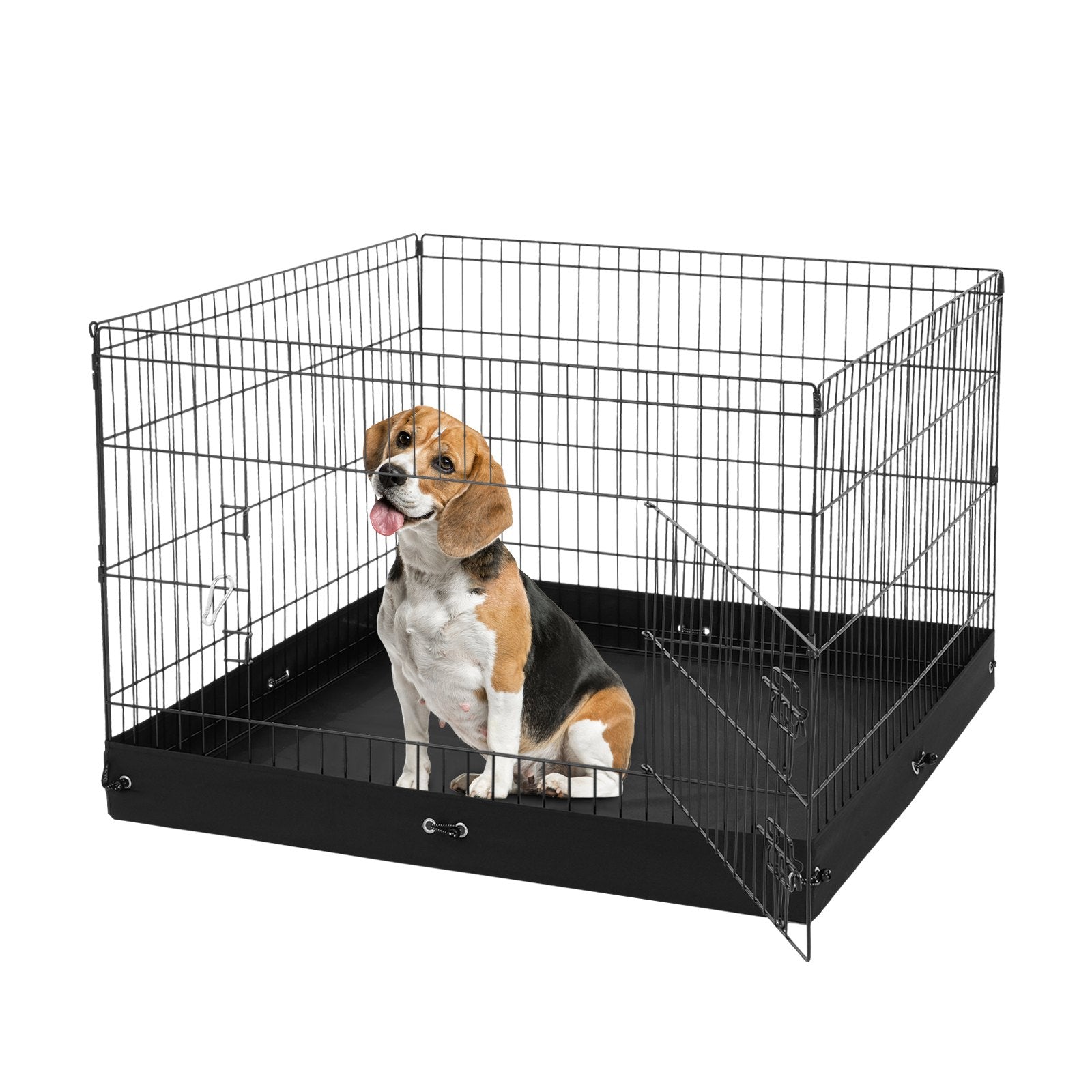 36-Inch Foldable Dog Playpen with Bottom Pad – 4-Panel Metal Exercise Pen for Pets