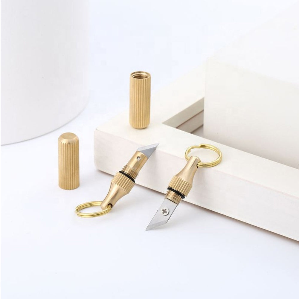 2PCS Stainless Steel Mini Pocket Knife Capsule Keychain Tool Set