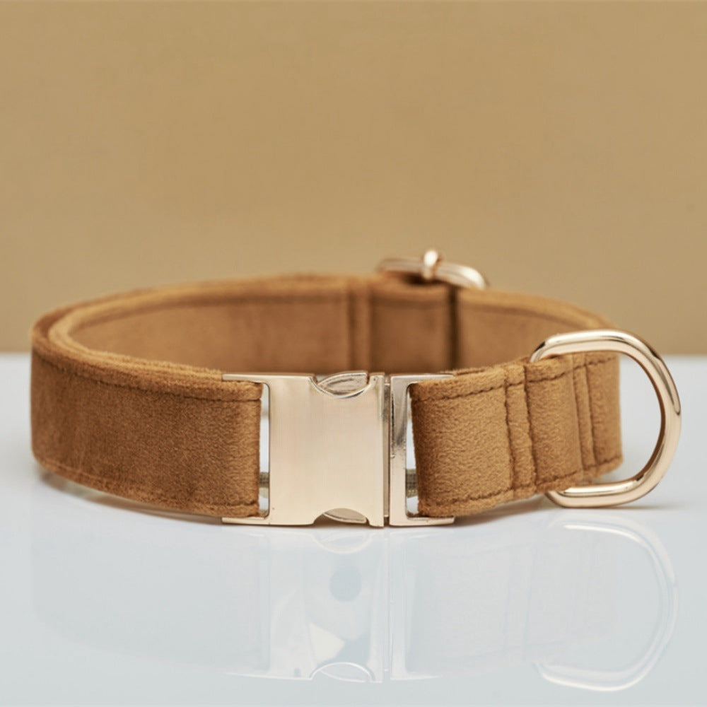 Luxury Velvet Dog Collar and Leash Set Personalized Bow Design