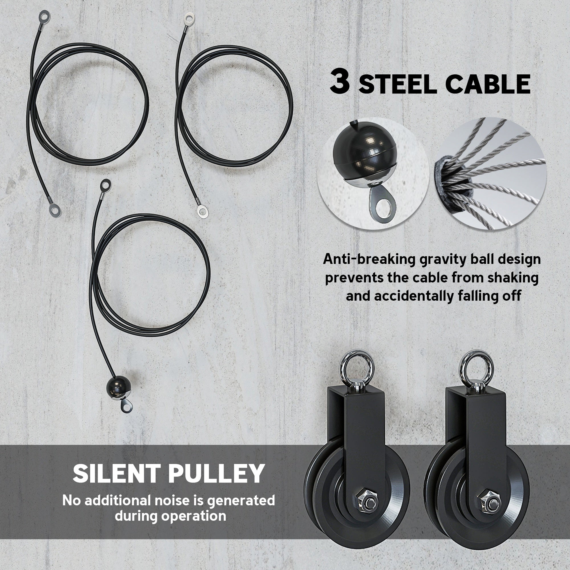 Weight Cable Pulley System with Universal Loading Pin for Strength Training (Red)