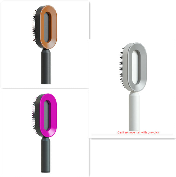 Self Cleaning Hair Brush with Scalp Massage & Detangling