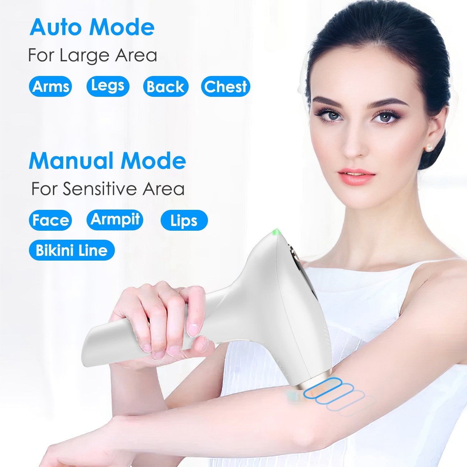 3-in-1 IPL Hair Removal Device with Ice Cooling and 9 Levels