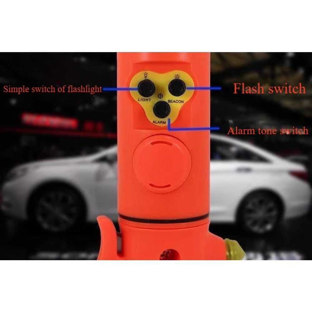 Emergency Car Safety Hammer Flashlight Seatbelt Cutter Tool