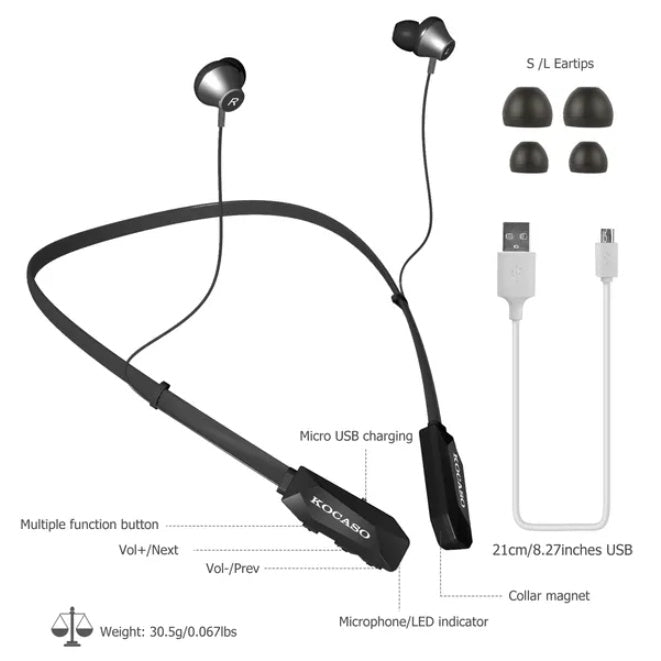 Wireless Neckband Sweatproof Sports Earphones Stereo Sound