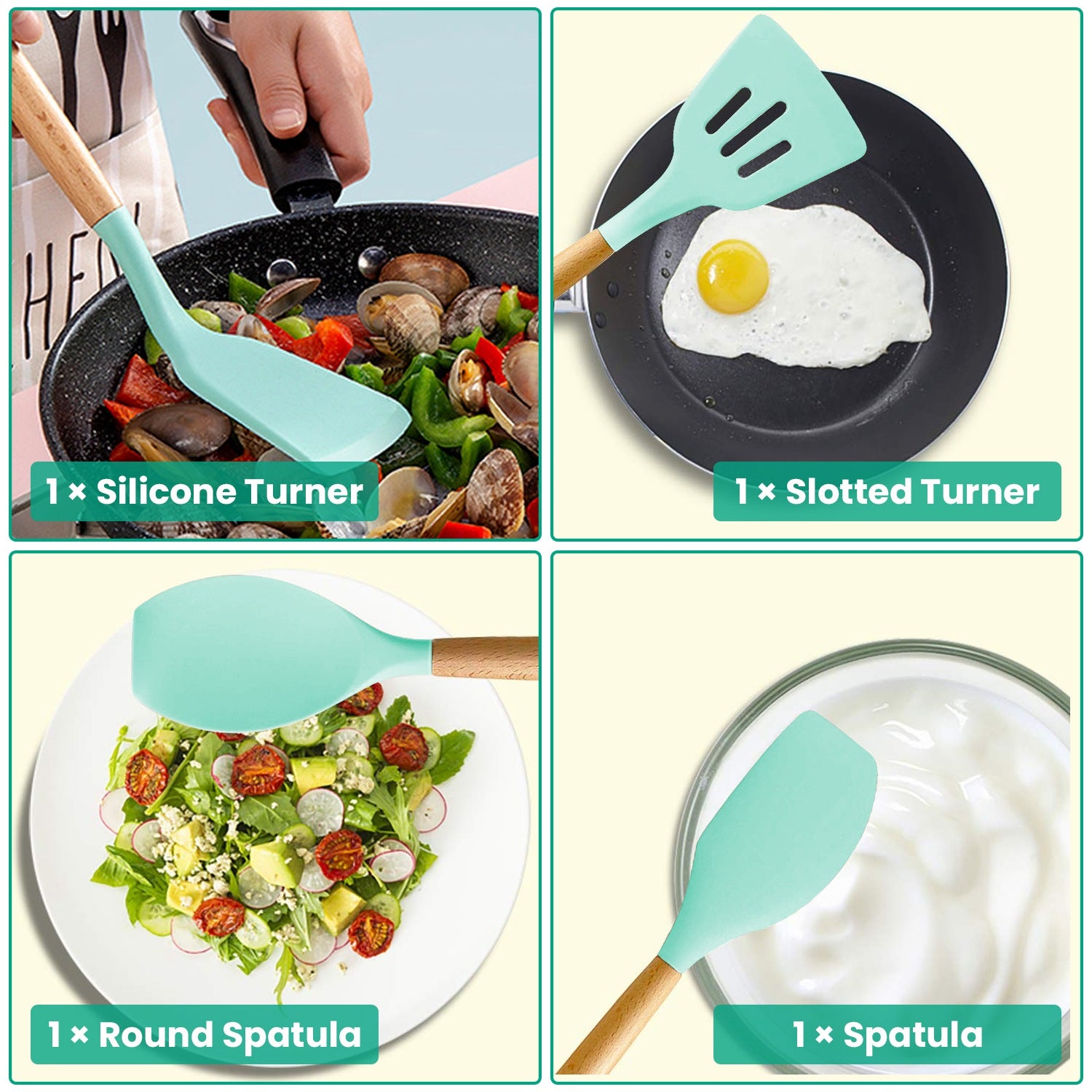 35PCS Kitchen Utensil Set Silicone Cooking Tools with Holder
