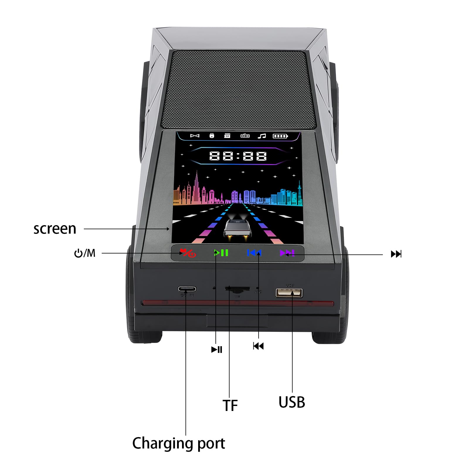 WS-580 Bluetooth Speaker TWS LED Display Wireless Sound
