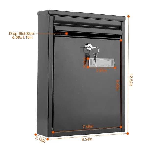 Secure Lockable Wall Mount Mailbox for Home & Office Use