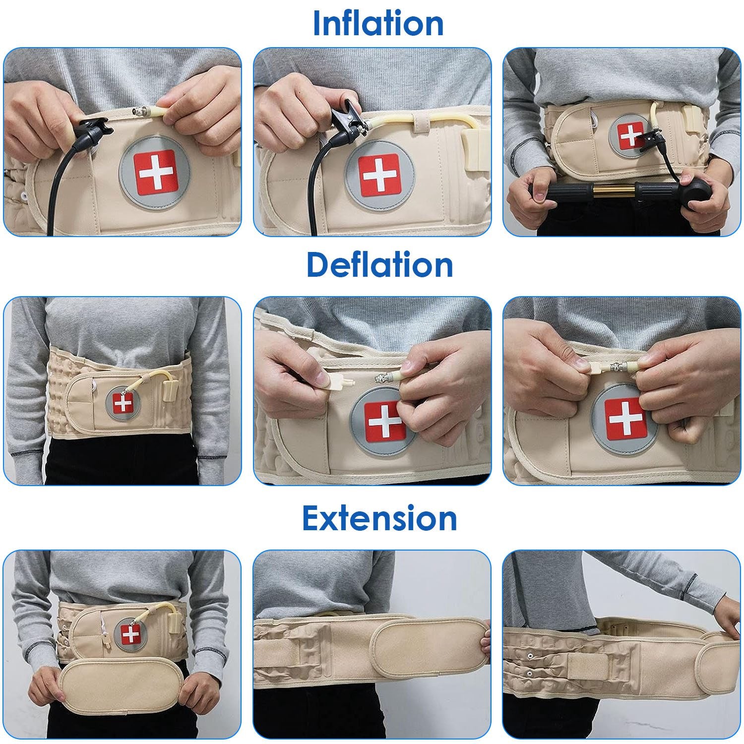 Decompression Back Belt Lumbar Support Air Traction Waist Brace