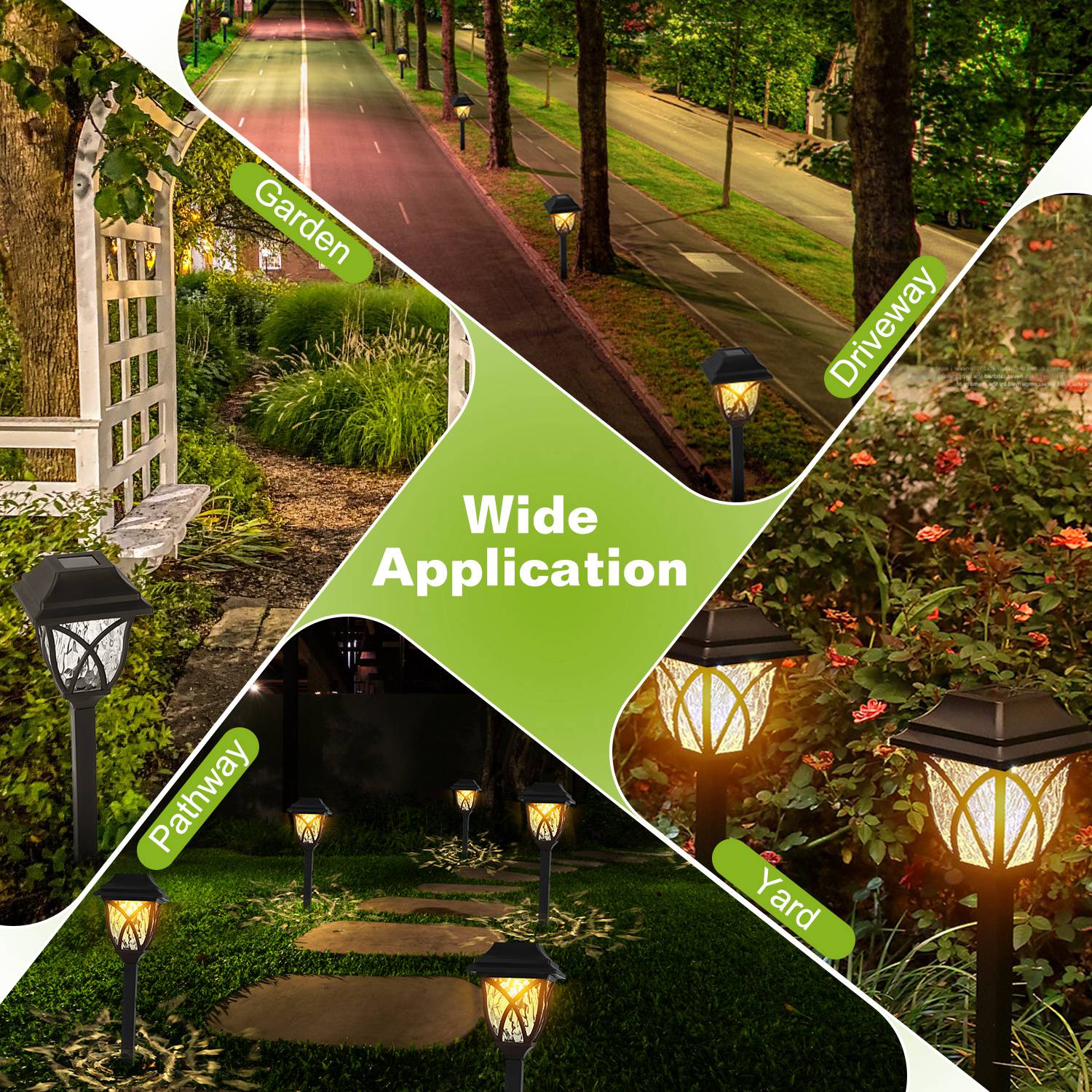 Elegant Solar Garden Stake Lights Waterproof Pathway Decor Glow