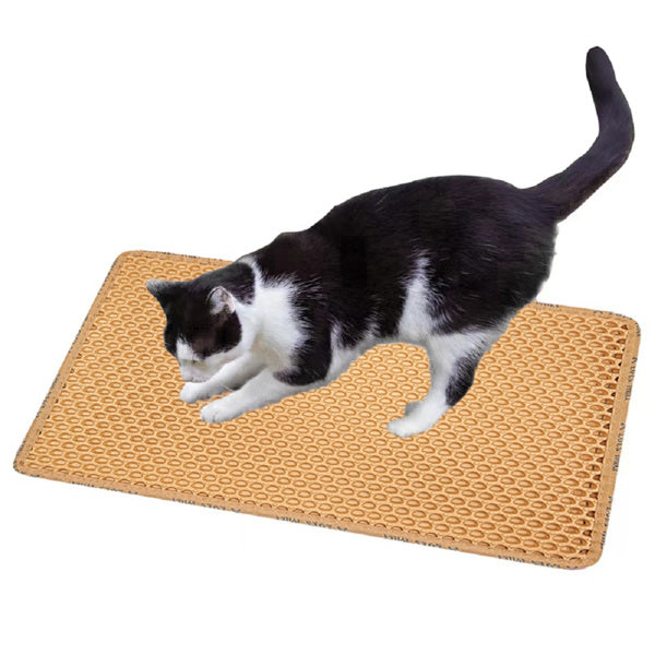 Premium Double Layer Rice Shape Cat Litter Pad Waterproof Mat