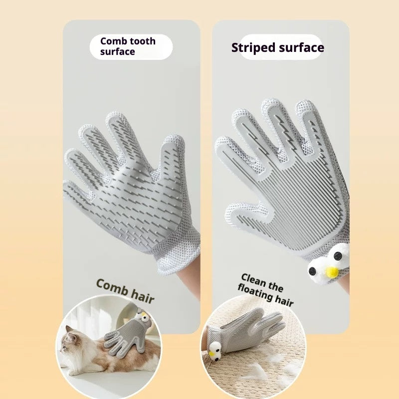 Premium Pet Grooming Gloves Hair Remover Massage Brush Tool