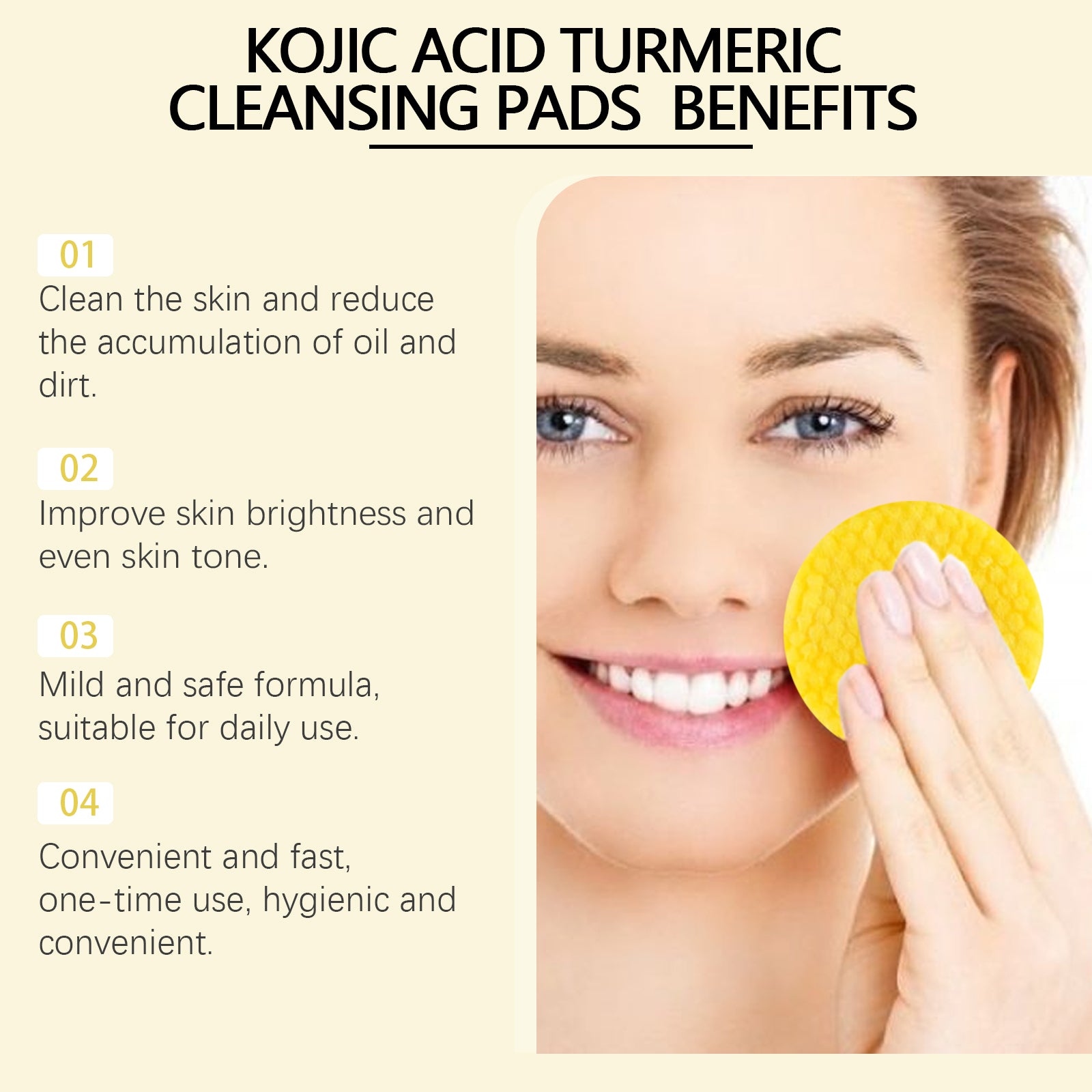 Turmeric Kojic Acid Cleansing Pads for Pore Cleansing & Exfoliation