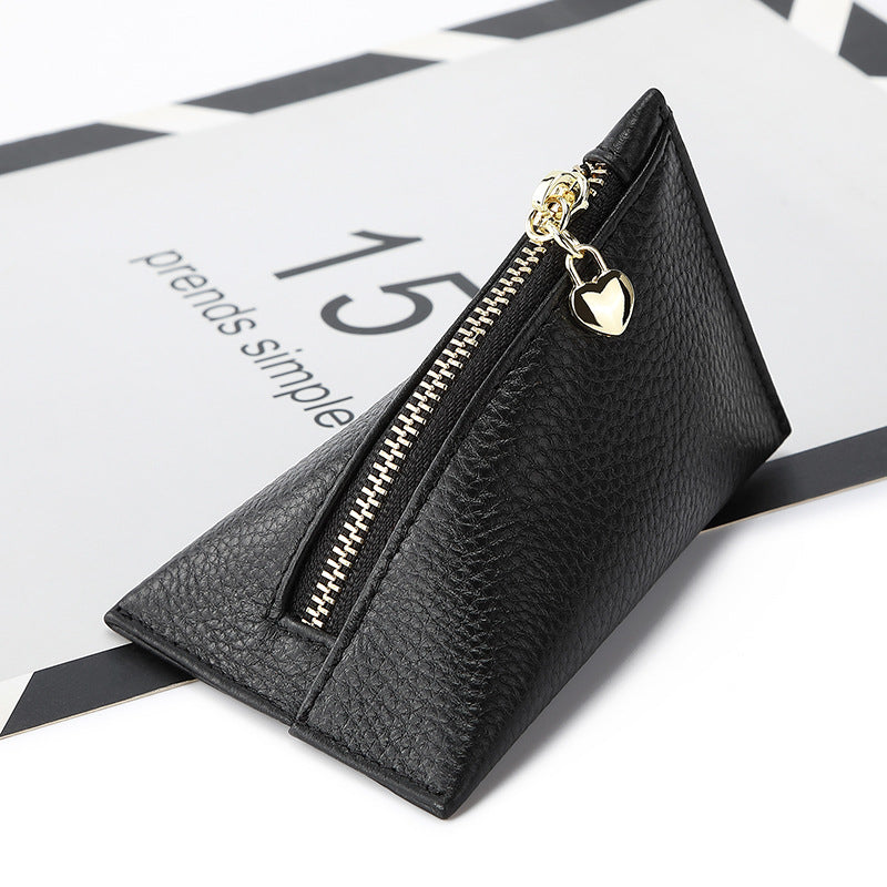 Womens First Layer Cowhide Mini Coin Purse Exquisite Small Creative Wallet