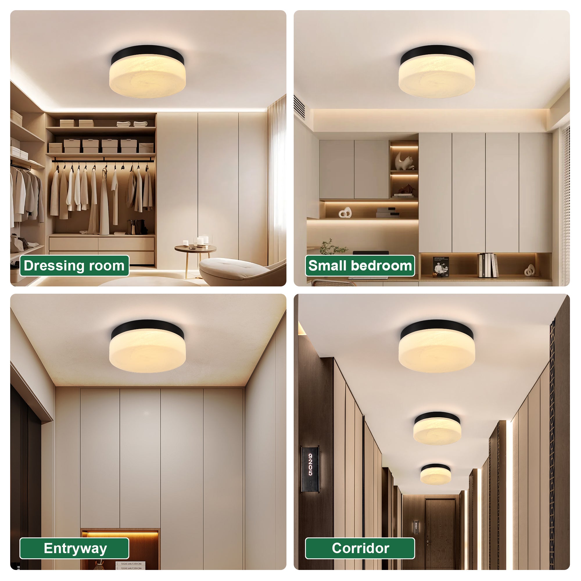 12 Inch LED Ceiling Light 24W Black Flush Mount Round Lamp