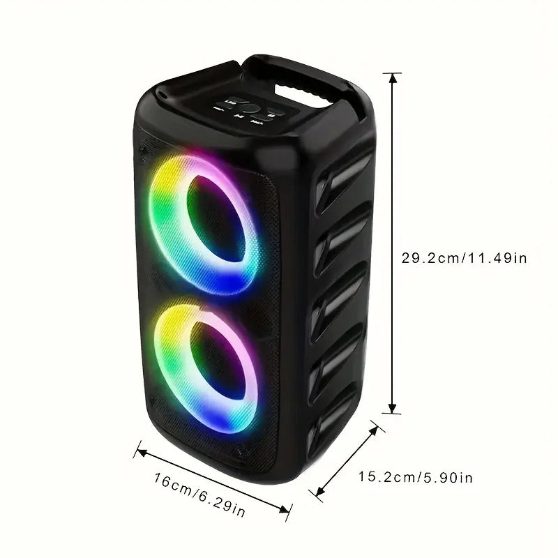 Portable Bluetooth Boombox Speaker with Disco Lights Mic Subwoofer