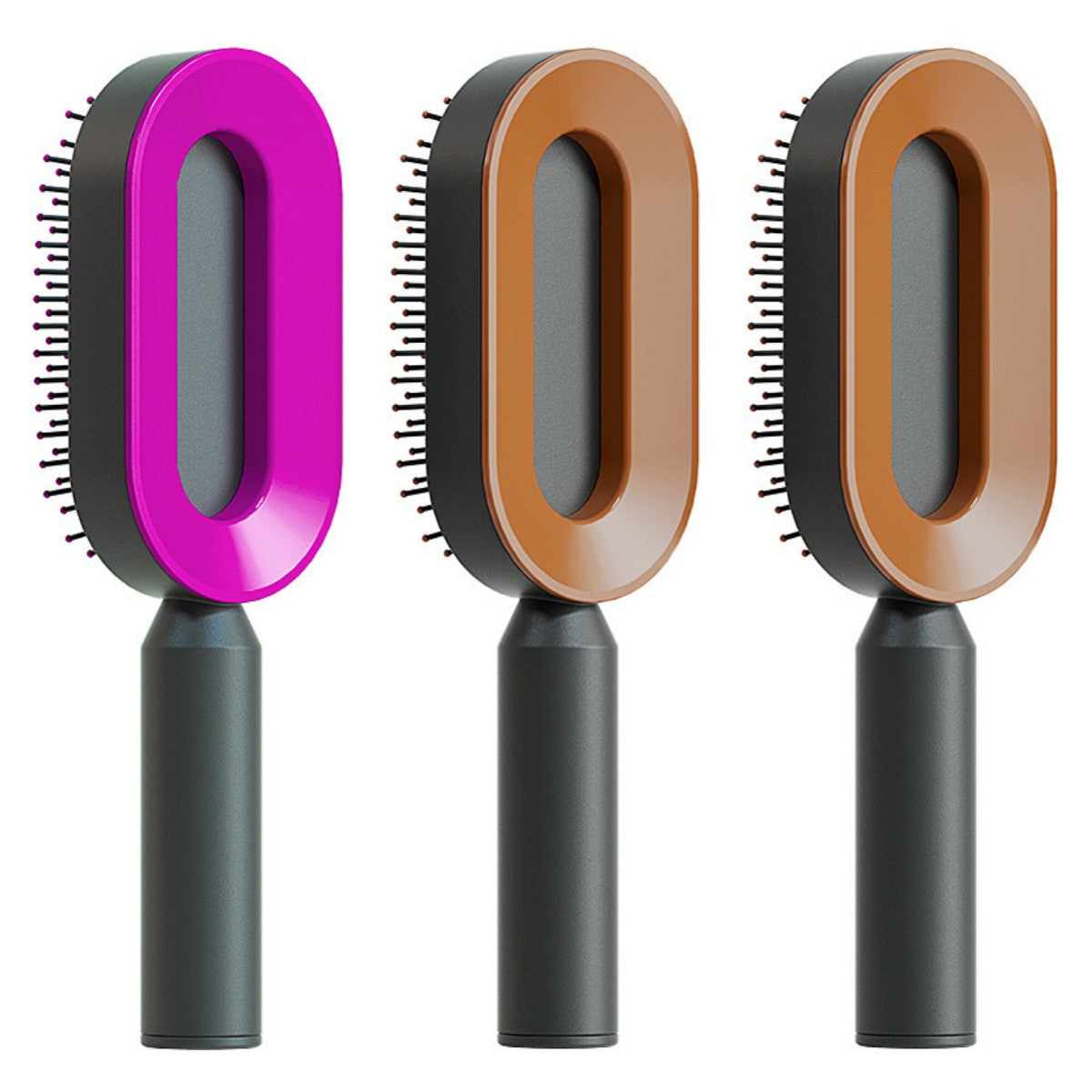 Self Cleaning Hair Brush with Scalp Massage & Detangling