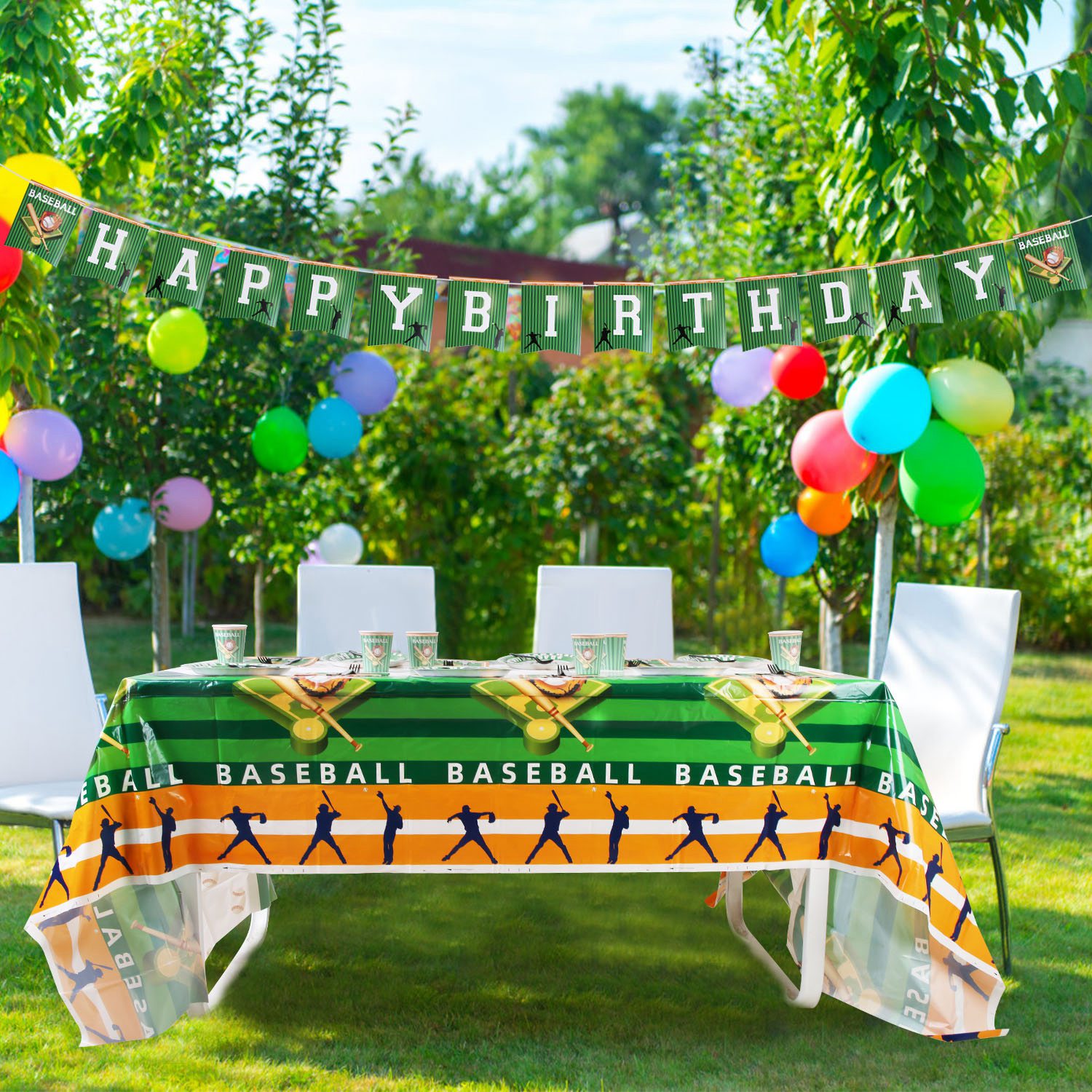 171Pcs Baseball Party Supplies Kit Disposable Tableware Set for 24