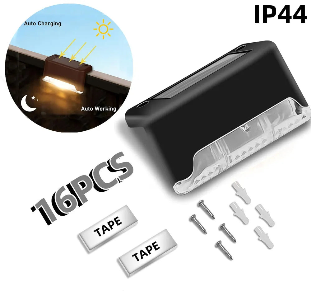 Solar Outdoor LED Step Lights 16/32PCS Garden Pathway Lighting