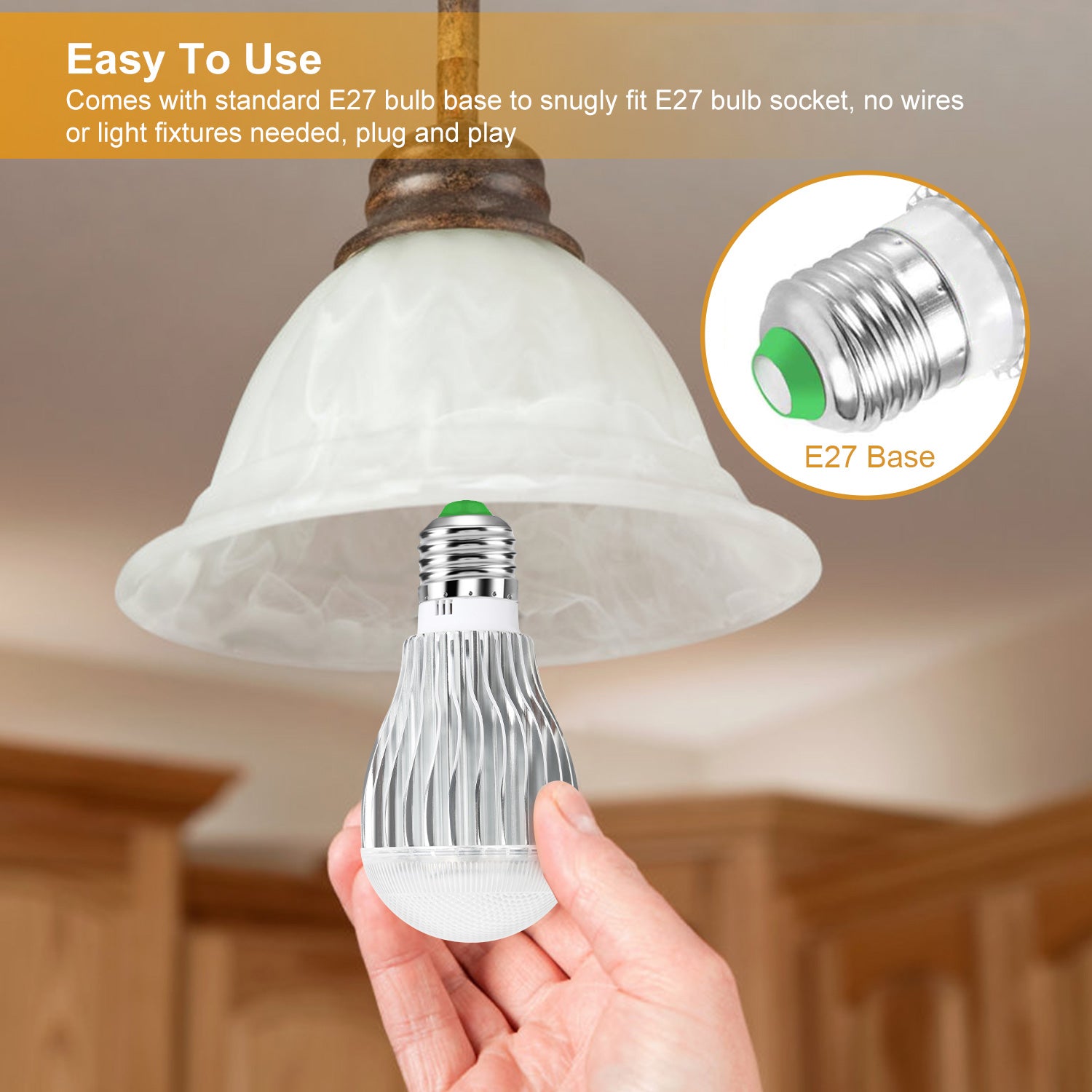 LED RGB Light Bulb 9W E27 Color Changing Remote Mood Lamp