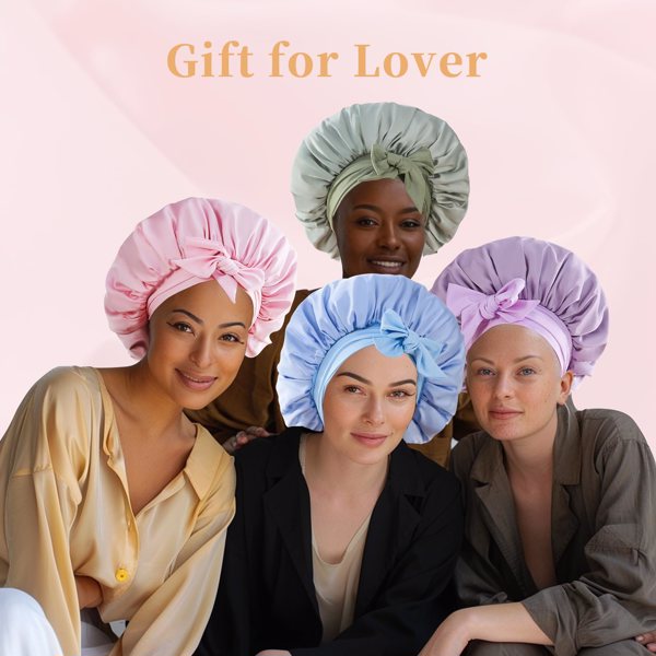 Luxury Satin Hair Bonnet for All Hair Types Anti-Frizz Care