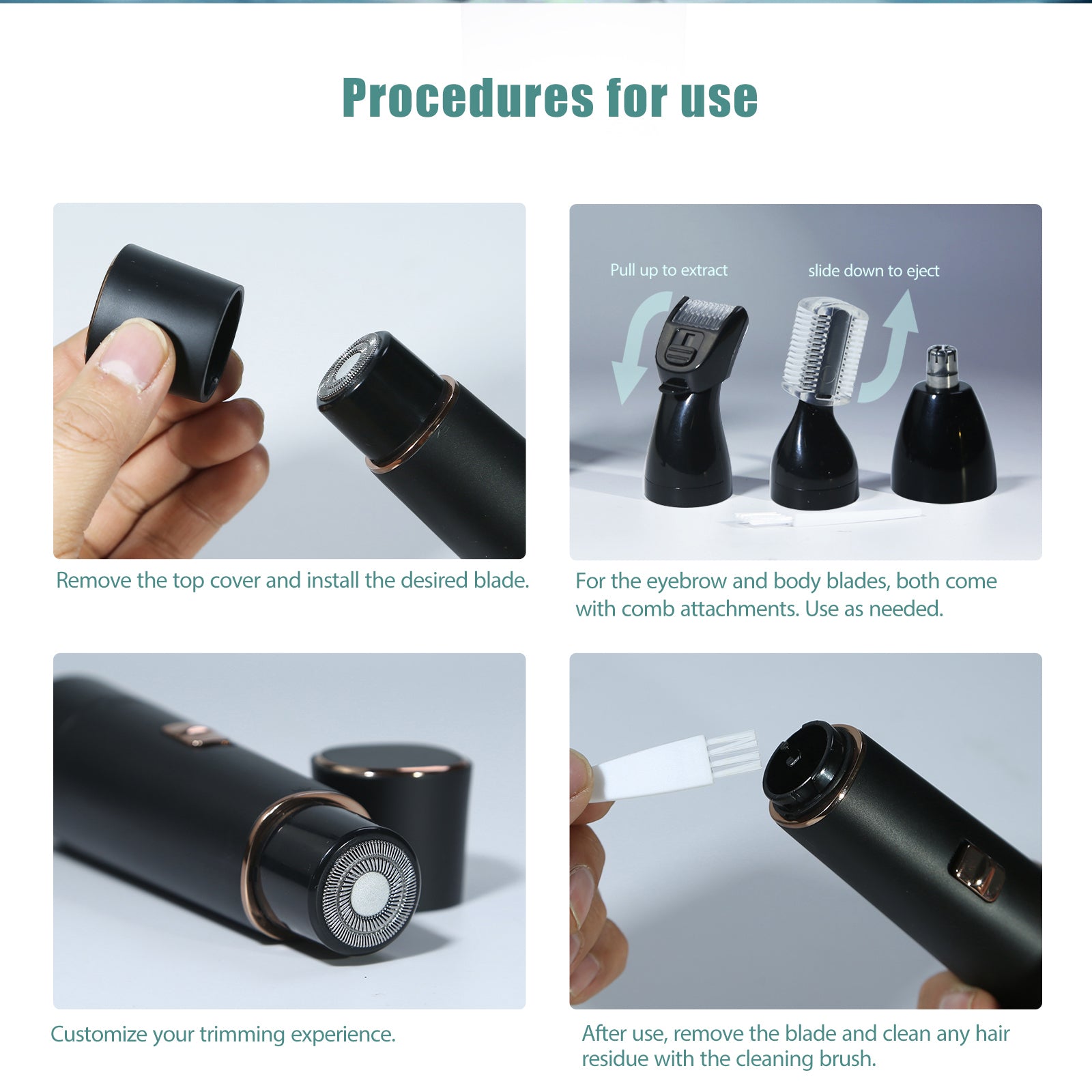 4 in 1 Hair Removal Device for Smooth and Painless Skin