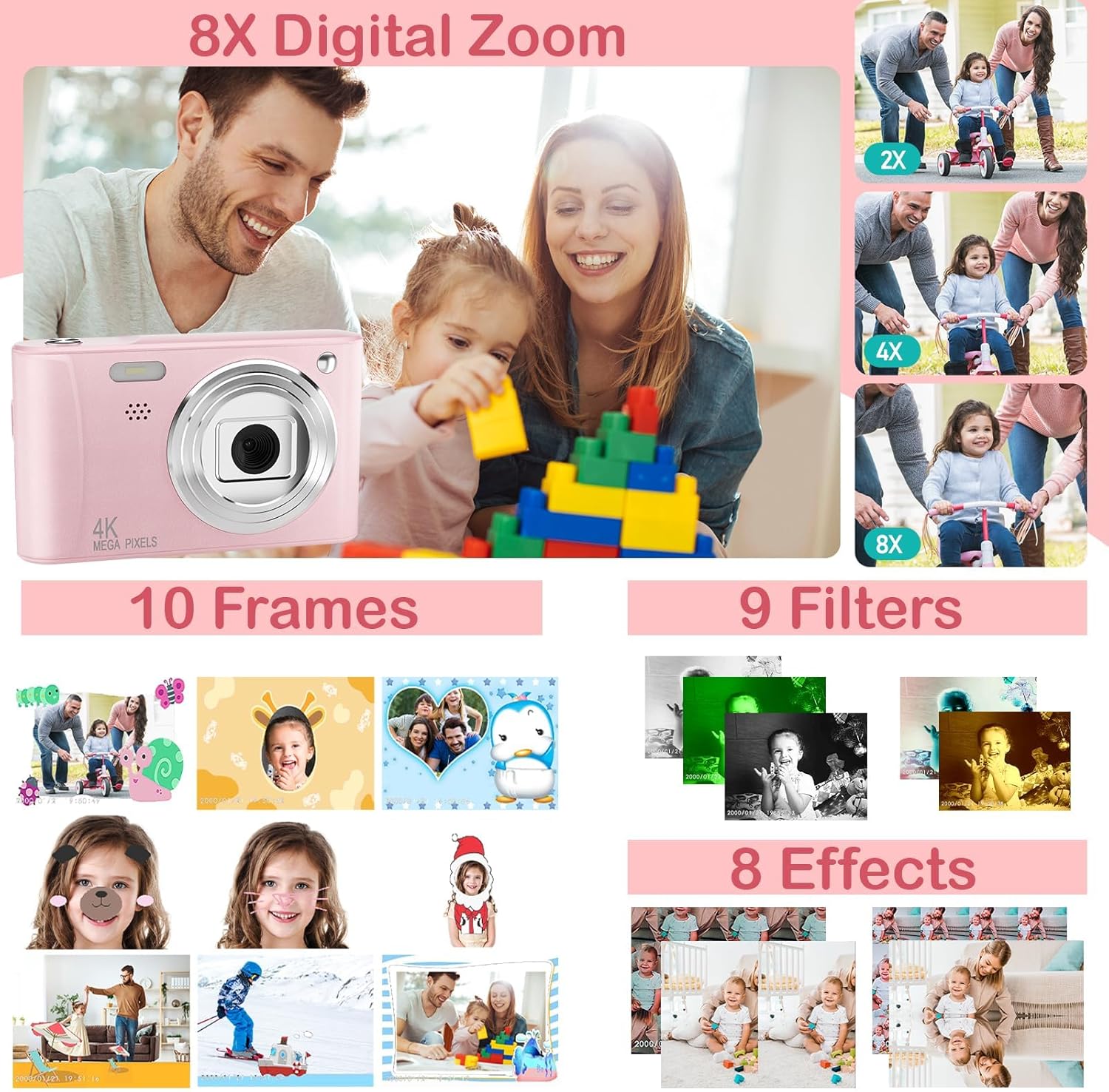 Kids Digital Camera 48MP 1080P with 32GB SD Card Z6 Fun Gift