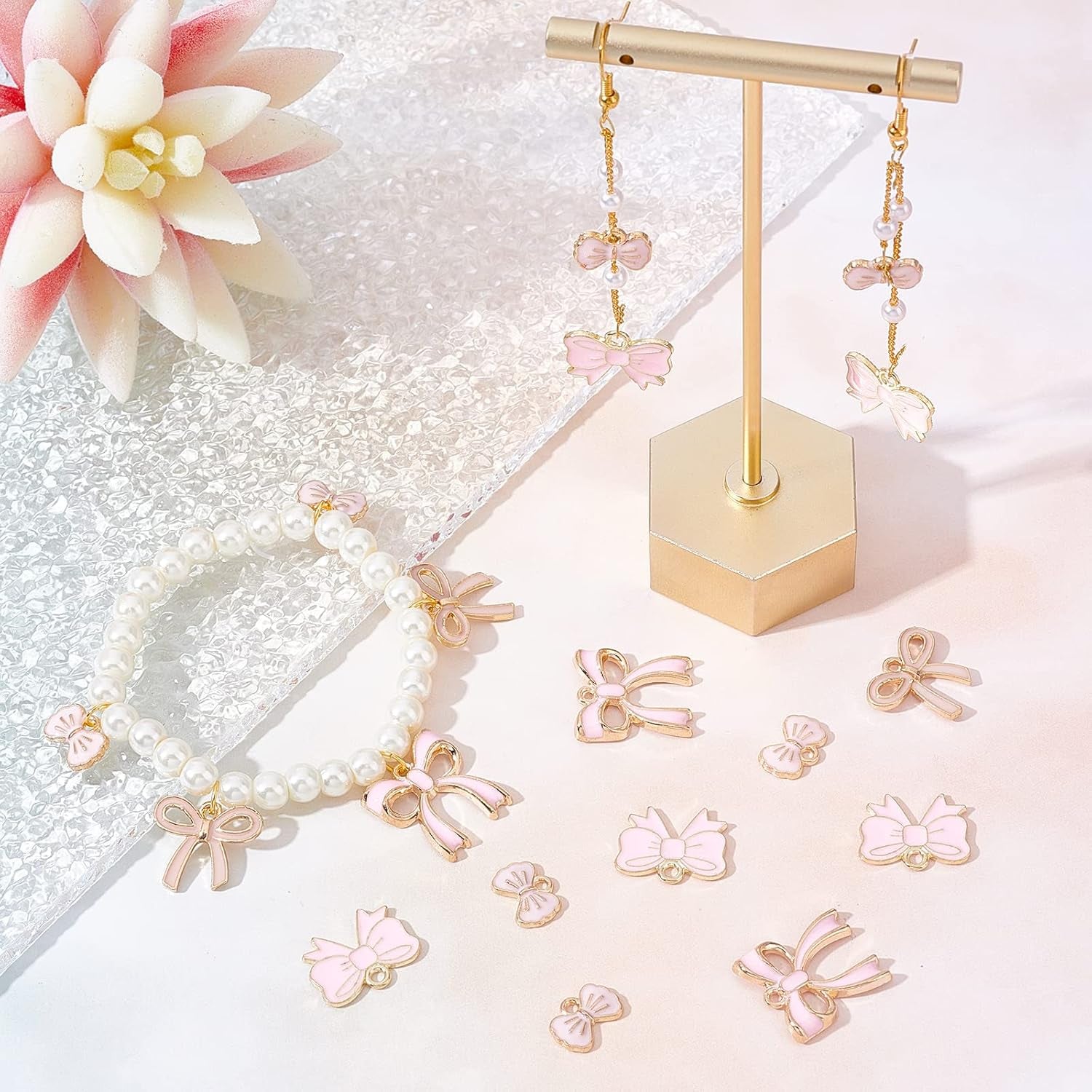 Premium 51Pc Bowknot Charms Set Cute DIY Jewelry Craft Accessories