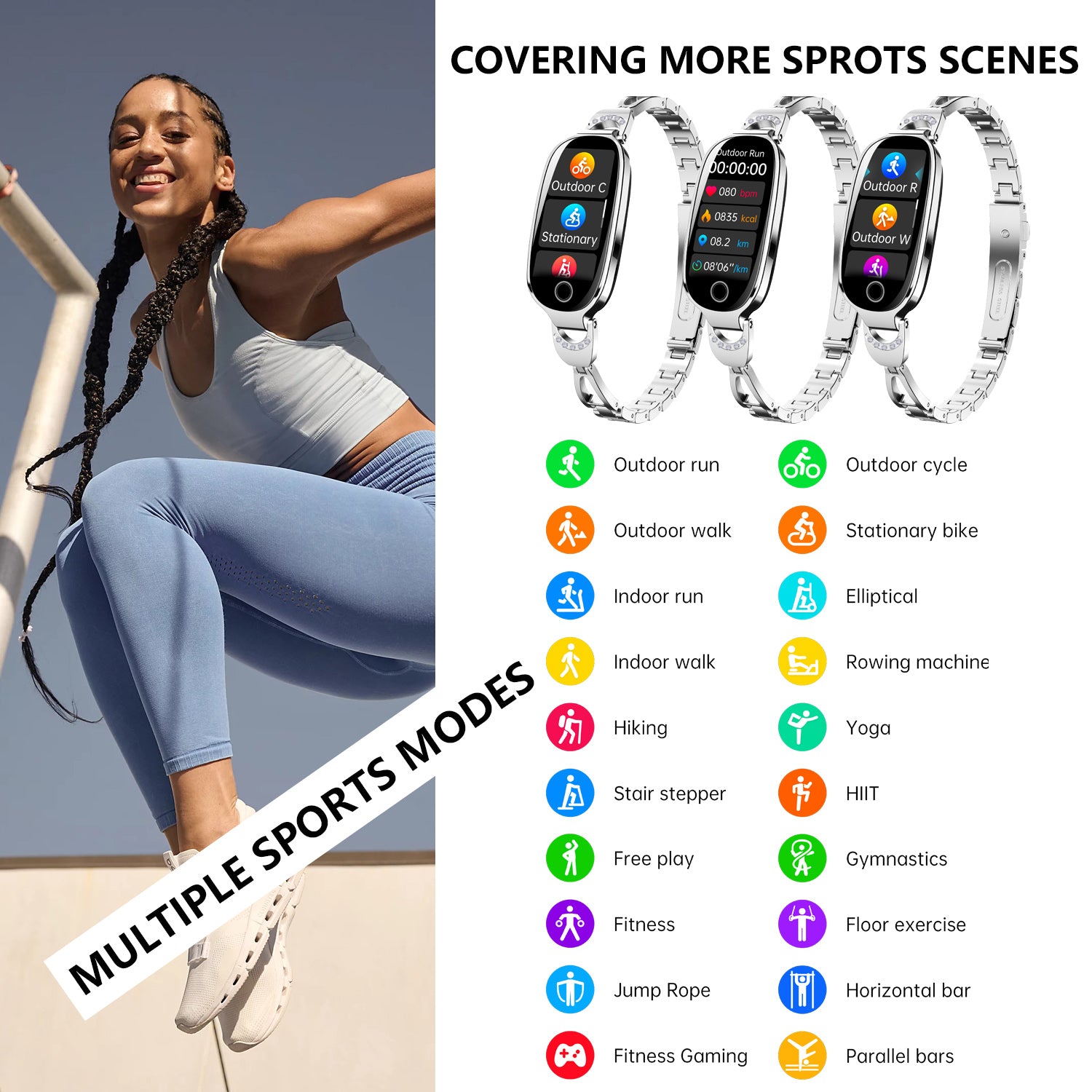 Smartwatch for Women with Health Tracking & iOS Android Support