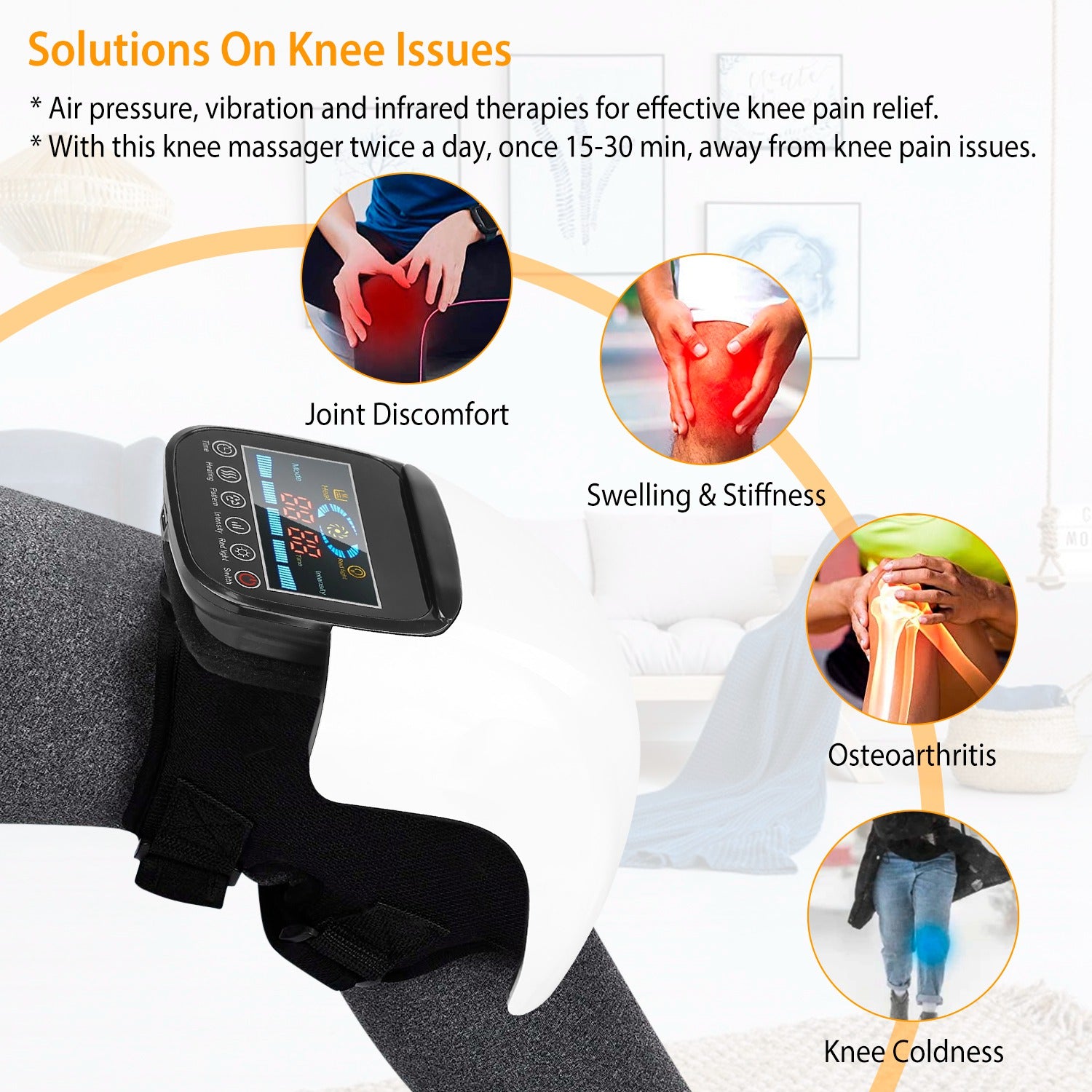 Advanced Knee Massager with Heat & Air Compression Pain Relief