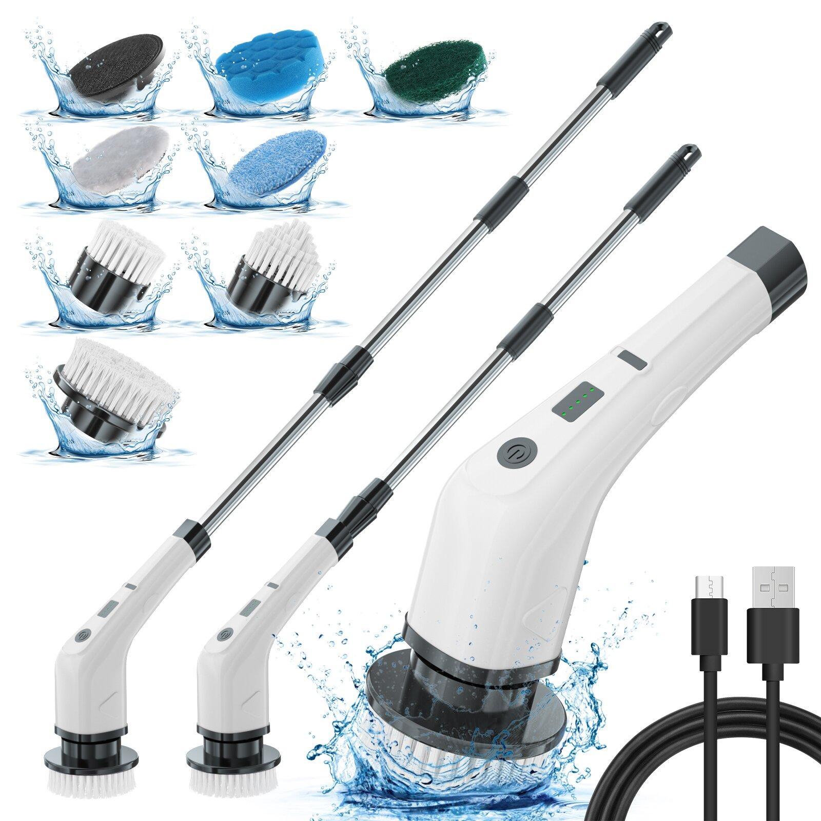 Electric Cleaning Brush with Adjustable Handle and Power