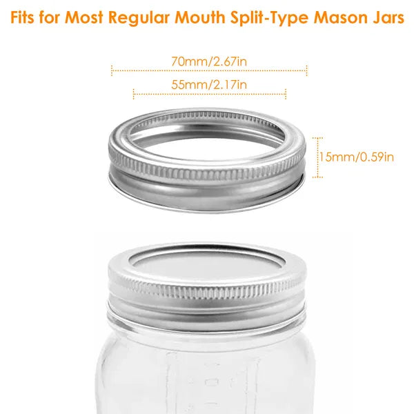 24PCS Mason Jar Rings Regular Mouth Metal Canning Bands