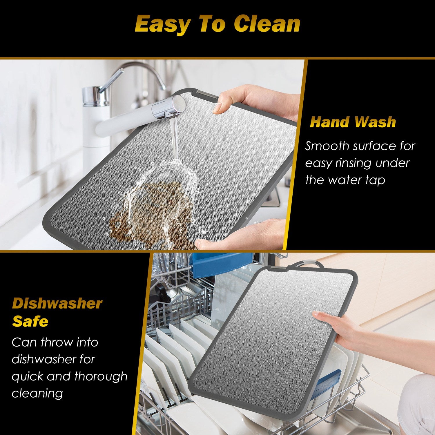 2Pcs Double Sided Cutting Board Stainless Steel PP Kitchen Set