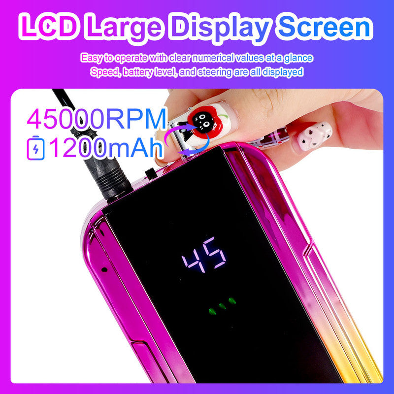 Professional 45000RPM Cordless Rechargeable Electric Nail Drill Machine