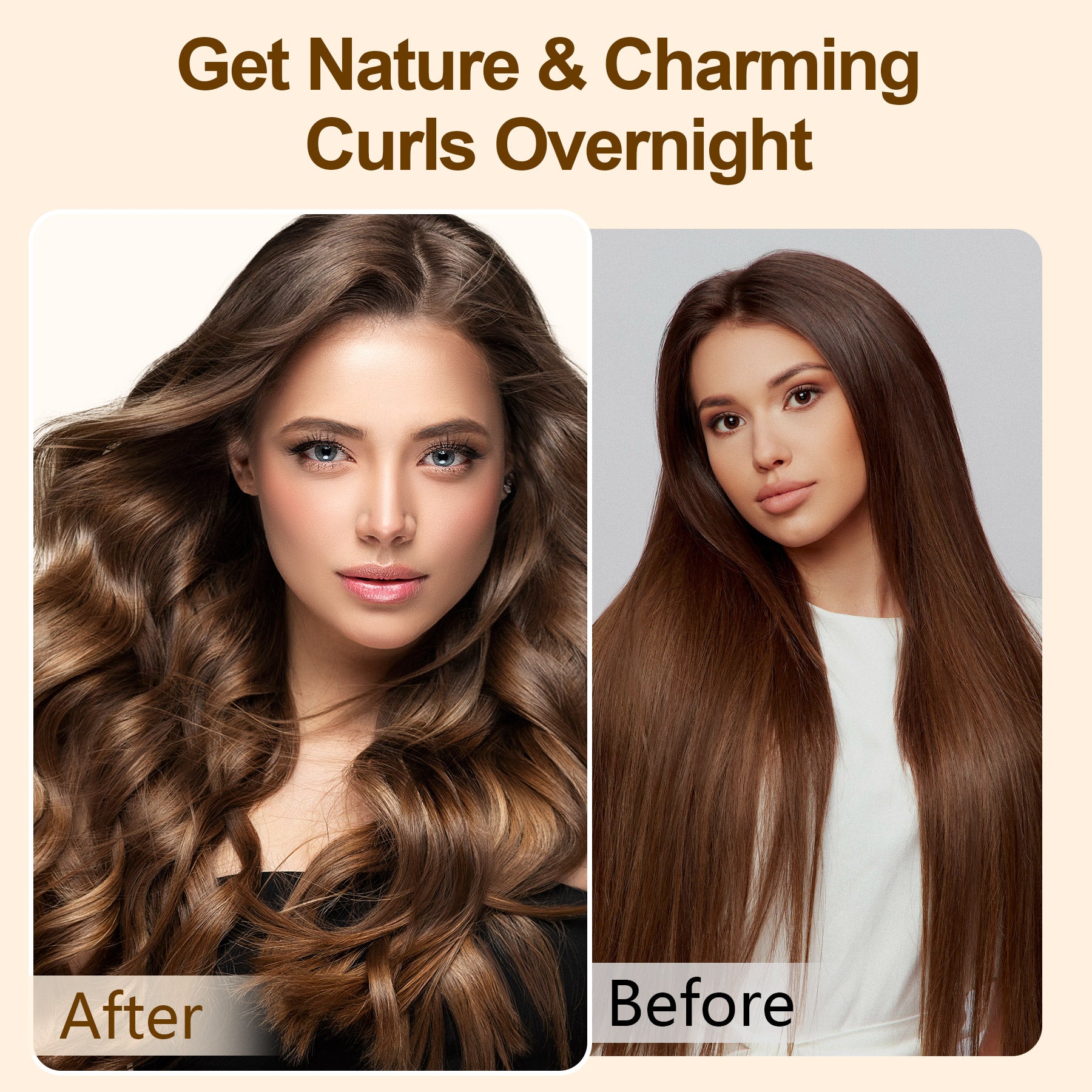 Satin Heatless Hair Curler Overnight Soft Wave Styling Rod Set
