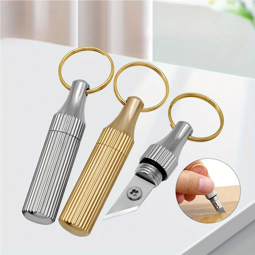 2PCS Stainless Steel Mini Pocket Knife Capsule Keychain Tool Set