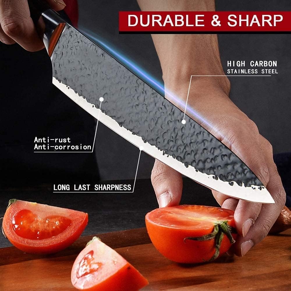 6PCS Kitchen Knife Set Stainless Steel Chef Knives Gift Case