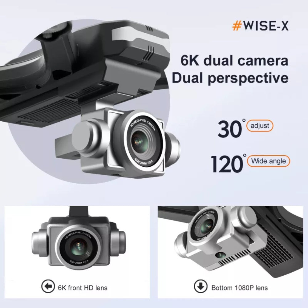 V14 6K HD Dual Camera WiFi FPV Drone, 2 Batteries, Portable for Adults