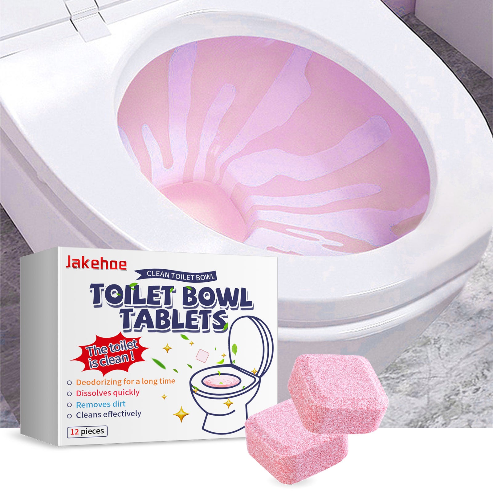Powerful Toilet Effervescent Tablets Cleaner Odor & Stain Remover
