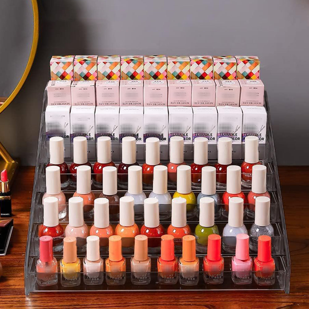 7-Tier Acrylic Card Display Rack Clear Organizer Shelf Stand
