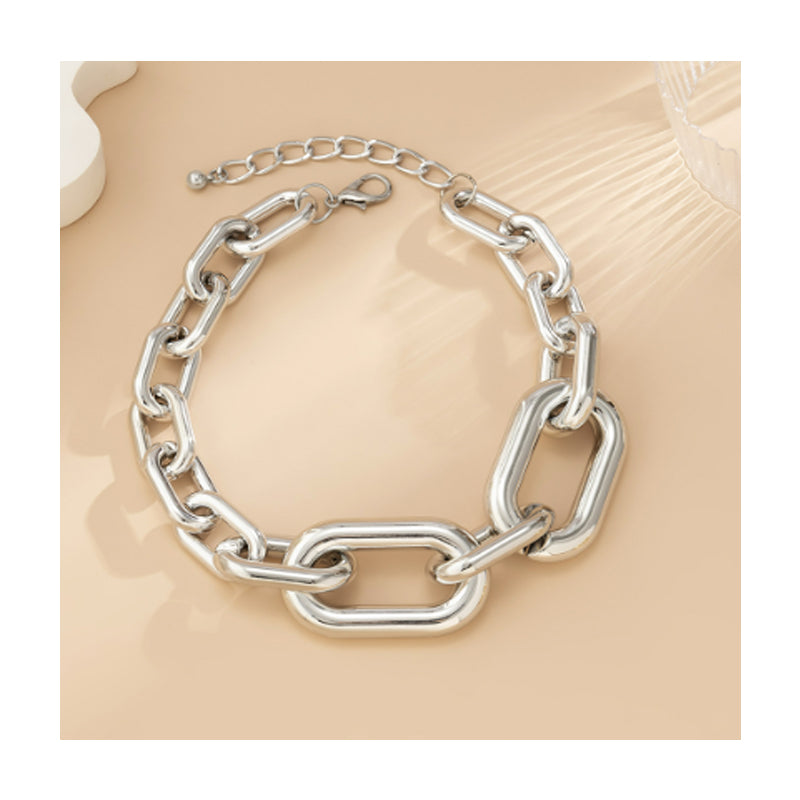 Premium Silver Chunky Chain Necklace – Vintage Choker Style