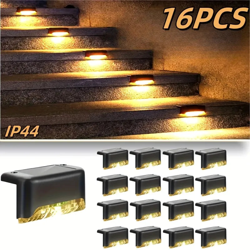 32 Pack Solar Deck Lights Waterproof LED Outdoor Step Lighting