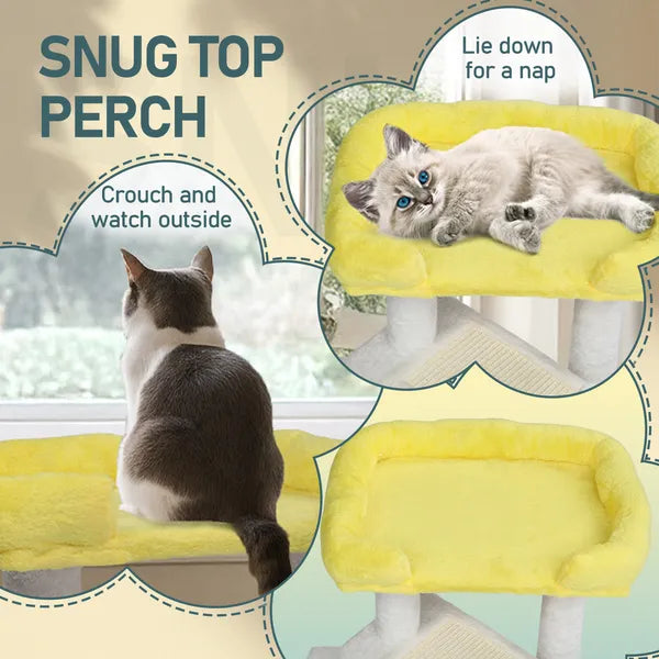 Multi-Level Cat Tower with Scratching Post & Cozy Condo – Padded Cat Tree for Indoor Cats