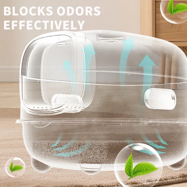 High-Capacity Enclosed Cat Litter Box – Odor Control Scratch-Resistant Cat Toilet