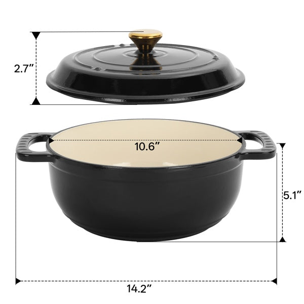 6QT Cast Iron Dutch Oven with Lid for Cooking
