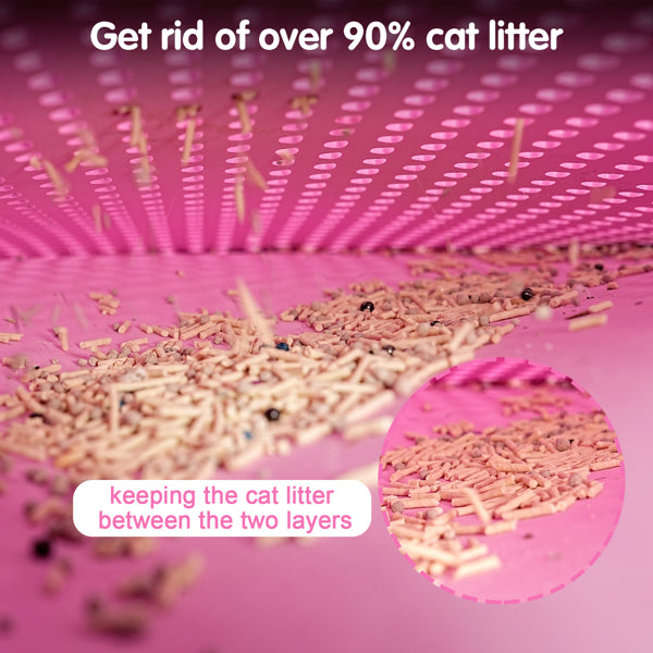Premium Double Layer Rice Shape Cat Litter Mat Waterproof Pad