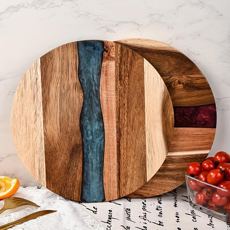 Acrylic Wood Resin Round Cutting Board Food Safe Tray